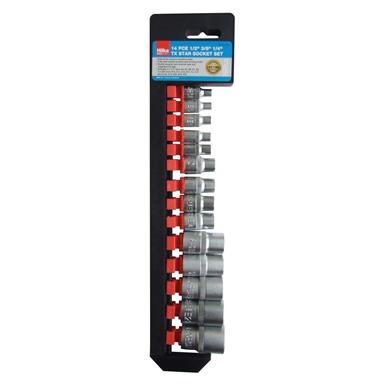 Hilka TX Star Socket Set 14Pc 1/2&quot;, 3/8&quot;, 1/4&quot;