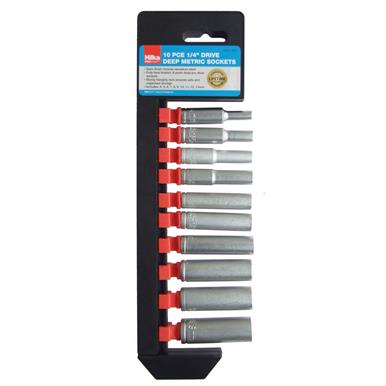 Hilka 1/4&quot; Drive Deep Metric Sockets 10Pc