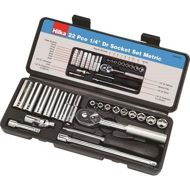 Hilka Socket Set 1/4&quot; Drive Metric 22Pc