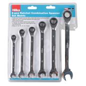 Hilka Ratchet Combination Spanner Set 6pc Metric Pro Craft