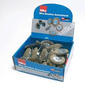 Hilka Wire Cup and Wheel Brush Assortment Display Box of 24