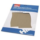 Hilka Glasspaper Sheets 10pc Assorted In Retail Pack