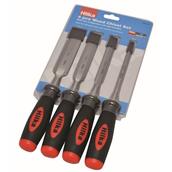 Hilka Wood Chisel Set 4pc 6 12 19 25mm Soft Grip