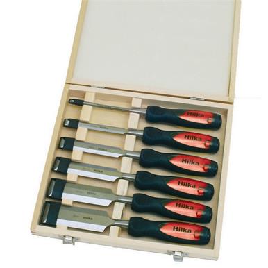 Hilka Wood Chisel Set 6pc 6 12 19 25 32 38mm In Wooden Box