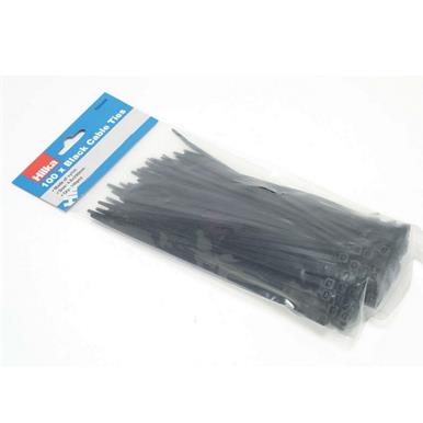Hilka Cable Ties Black 4.8 x 200mm Bag of 100