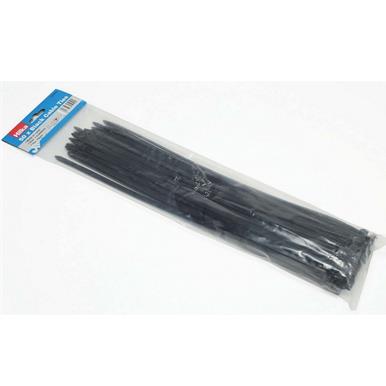 Hilka Cable Ties Black 7.2 x 400mm Bag of 50