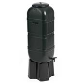 Black Slimline Water Butt Set 100L with Lid, Tap, Stand and Downpipe Filler Kit