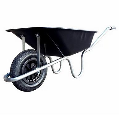 HNH ** Puncture Proof ** Black Wheelbarrow & Silver Frame 85L