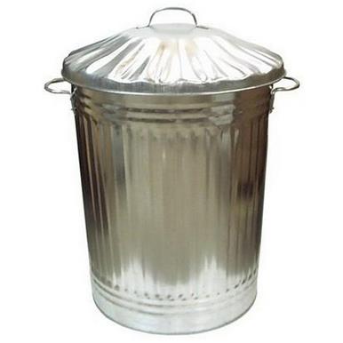 HNH Galvanised Dust Bin & Galvanised Lid 90L