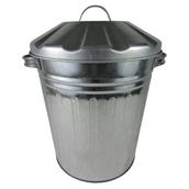 HNH Mini Galvanised Dust Bin and Galvanised Lid