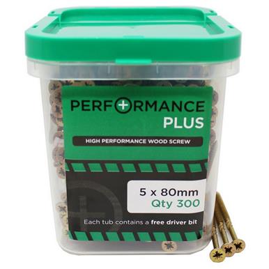 Performance PLUS Wood Screw 5 x 90mm Tub of 240