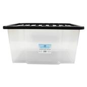 HNH Storage Box Clear with Black Lid 50L