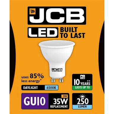 JCB S10962 LED GU10 3W (35W) Day Light 250LM Box of 12