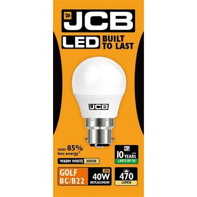 JCB S10969 LED Golf Opal BC B22 6W (40W) Warm White 470LM Box of 12