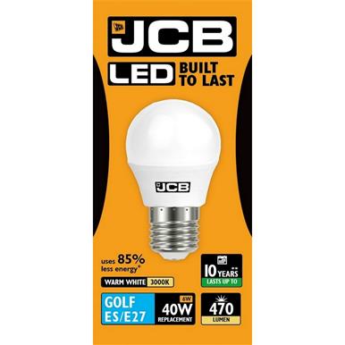 JCB S10973 LED Golf Opal ES E27 6W (40W) Warm White 470LM Box of 12