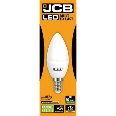 JCB S10977 LED Candle Opal SES E14 3W (25W) Warm White 250LM Box of 12