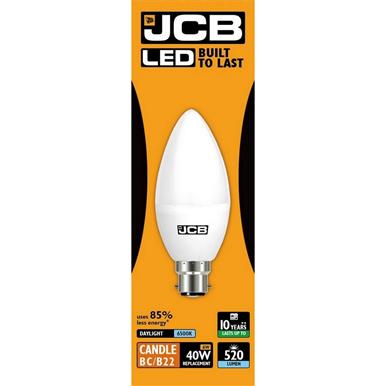 JCB S10979 LED Candle Opal BC B22 6W (40W) Day Light 470LM Box of 12