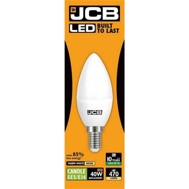 JCB S10981 LED Candle Opal SES E14 6W (40W) Warm White 470LM Box of 12