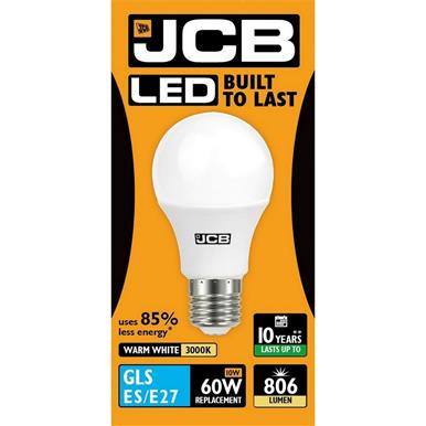 JCB S10988 LED GLS Opal ES E27 10W (60W) Warm White 806LM Box-12