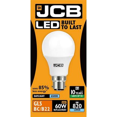 JCB S10991 LED GLS Opal BC B22 10W (60W) Day Light 806LM Box-12