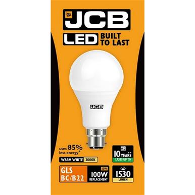 JCB S10995 LED GLS Opal BC B22 15W (100W) Warm White 1520LM Box-12