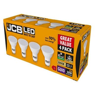 JCB S15147 LED GU10 5W (50W) Warm White 350LM Box of 4