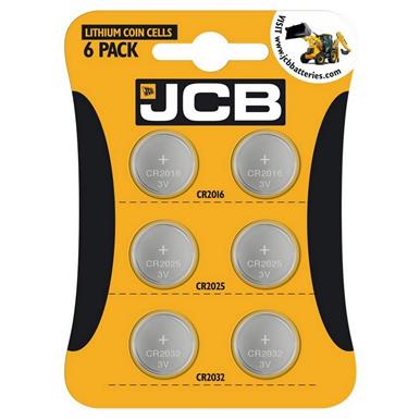 JCB S4901 Lithium Coin Cell Batteries CR2016/2025/2032 Card of 6