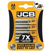 JCB S5332 Super Alkaline Batteries AA (LR6) Card of 4