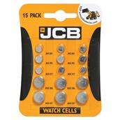 JCB S9715 Watch Cell Batteries Card of 15 (364/392/377/386/357)