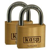 Kasp K125 Premium Brass Padlock 30mm Twin Pack