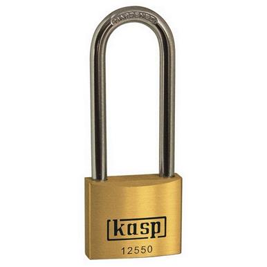 Kasp K12550L80A1 Premium Long Shackle  Brass Padlock 50 x 80mm To Pass Key No.25501 * Clearance *