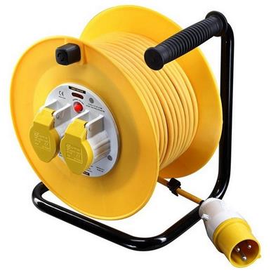Masterplug 50m Cable Reel 2 Sockets with Thermal Cut Out 110V * Stock Clearance *