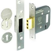 Securit B1782KA 5 Lever Sashlock 75mm Stainless Steel British Standard *Keyed Alike*