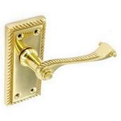 Securit B7101 Georgian Brass Scroll Latch Handles (Boxed)