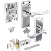 Securit DP2701 Chrome Internal Scroll Latch Handle Door Pack