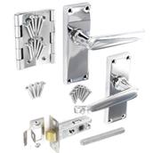 Securit DP2706 Chrome Internal Flat Latch Handle Door Pack