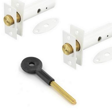 Securit S1065 Security Door Bolt x2 & Key White