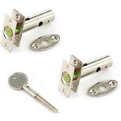 Securit S1081 Security Door Bolt x2 and Key Nickel Plated