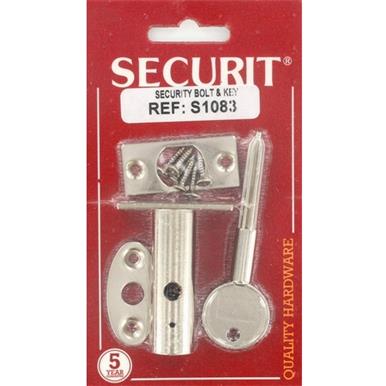 Securit S1083 Security Bolt & Key Nickel Plated