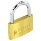 Securit S1154 Brass Padlock 3 Keys 35mm