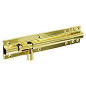 Securit S1525 Door Bolt Brass 1&quot; Wide 100mm