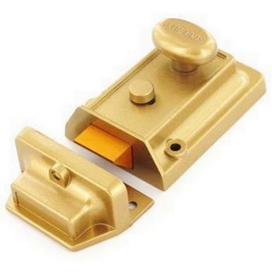Securit S1740 Standard Nightlatch Champagne Finish with Brass Cylinder & 3 Keys