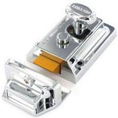 Securit S1742 Standard Nightlatch Chome Plated with Chrome Cylinder & 3 Keys