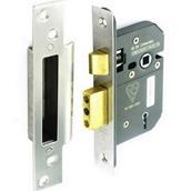 Securit S1781 5 Lever British Standard Sash Lock 64mm with 2 Keys Stainless Steel BS3621