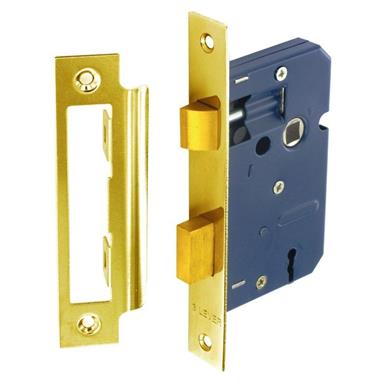 Securit S1833 3 Lever Sash Lock Brass 75mm