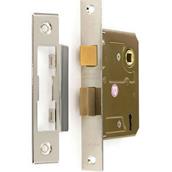 Securit S1835 3 Lever Sash Lock Nickel Plated 75mm