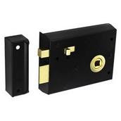 Securit S1847 Rim Latch With Snib Black 100mm