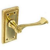 Securit S2101 Georgian Brass Latch Handles 105mm