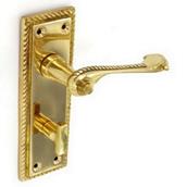 Securit S2102 Georgian Brass Bathroom Handles 150mm