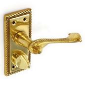 Securit S2103 Georgian Brass Privacy Handles 105mm